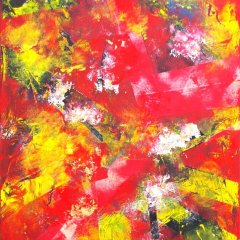 Meteorschauer | Acryl/Folienflocken Gold auf Leinwand | 50 x 70 cm |katlaog-Nr.: 195