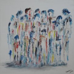 Menschen | Acryl auf Leinwand | 50 x 50 cm | Katalog-Nr.: 268