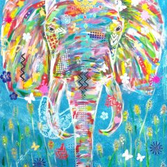 Elefant (2025) | Acryl auf Leinwand | 100 x 70 cm | Katalog-Nr. 179