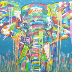 Elefant (2026) | Acryl auf Leinwand | 90 x 120 cm | Katalog-Nr.: 180