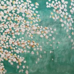 Weiße Blätter | Acryl auf Leinwand | 90 x 116 cm |Katalog-Nr. 50