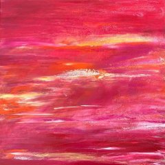 Landschaft in Rot (Nr. 463-07) | Acryl auf Leinwand | 80 x 80 cm | Katalog-Nr.: 227