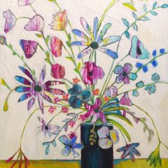 Lichtdurchflutete Blumen (Nr. 328) | Acryl-Mischtechnik | 90 x 70 cm | Katalog-Nr.: 75