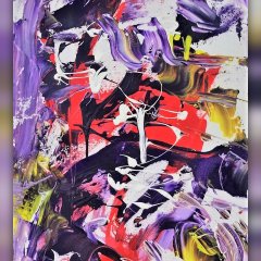 "Abstrakt (lila)" | Acryl auf Leinwand | 50 x 150 cm | Katalog-Nr.: 044