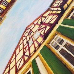 Fachwerk-Ansichten | Acryl auf Leinwand | 80 x 120 cm | Katalog-Nr.: 279 Fachwerk-Ansichten | Acryl auf Leinwand | 80 x 120 cm | Katalog-Nr.: 279