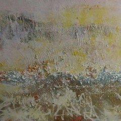 Verbindung (gelb-hellblau) | Mischtechnik auf Leinwand | 120 x 80 cm | Katalog-Nr.: 148 Verbindung (gelb-hellblau) | Mischtechnik auf Leinwand | 120 x 80 cm | Katalog-Nr.: 148