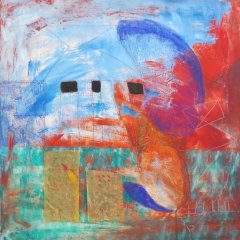 Like a house of Cards | Mischtechnik auf Leinwand | 65 x 65 cm | Katalog-Nr.: 274 Like a house of Cards | Mischtechnik auf Leinwand | 65 x 65 cm | Katalog-Nr.: 274