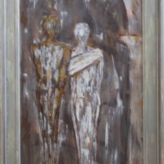 Paar im Bogengang | Acryl (gespachtelt, gemalt) | 90 x 50 cm | Katalog-Nr. 75

