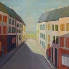 Straße zum Strand | Tempera auf Leinwand | 80 x 80 cm | Katalog-Nr: 95 Straße zum Strand | Tempera auf Leinwand | 80 x 80 cm | Katalog-Nr: 95