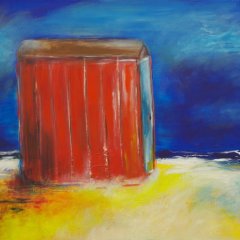 Badehaus rot | Acryl auf Leinwand | 90 x 70 cm | Katalog-Nr.: 12 Badehaus rot | Acryl auf Leinwand | 90 x 70 cm | Katalog-Nr.: 12