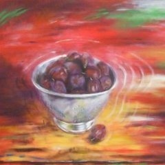 Pflaumen | Acryl auf Leinwand | 100 x 80 cm | Katalog-Nr 302 Pflaumen | Acryl auf Leinwand | 100 x 80 cm | Katalog-Nr 302