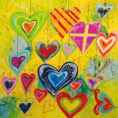 Herzlich | Acryl auf Leinwand | 100 x 100 cm | Katalog-Nr.: 131