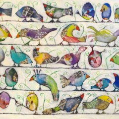 Collagen-Birds (Nr. 890) | Acryl, Strukturpaste, Papier, Garn | 110 x 80 cm | Katalog-Nr.: 184
Collagen-Birds (Nr. 890) | Acryl, Strukturpaste, Papier, Garn | 110 x 80 cm | Katalog-Nr.: 184