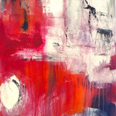 Landschaft mit Stadt im Regen II | Mischtechnik auf Leinwand | 50 x 100 cm | Katalog-Nr.: 337 Landschaft mit Stadt im Regen II | Mischtechnik auf Leinwand | 50 x 100 cm | Katalog-Nr.: 337