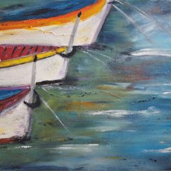 Segelboote | Acryl-Spachteltechnik auf Leinwand | 80 x 120 cm | Katalog-Nr. 52 Segelboote | Acryl-Spachteltechnik auf Leinwand | 80 x 120 cm | Katalog-Nr. 52