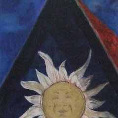 Fragmente : Sonne | Acryl/Kreide/Blattgold auf Leinwand | 60 x 80 cm | Katalog-Nr: 443