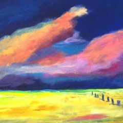 Abendwolken an der Nordsee | Acryl auf Leinwand | 110 x 50 cm | Katalog-Nr. : 236 Abendwolken an der Nordsee | Acryl auf Leinwand | 110 x 50 cm | Katalog-Nr. : 236