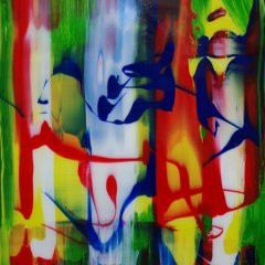 Ohne Titel | Hinterglasmalerei/Acryl | 50 x 70 cm | Katalog-Nr.: 89