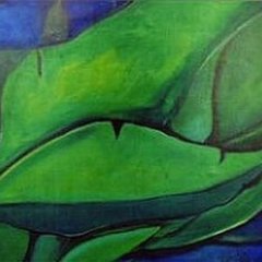 Blätter | 80 x 60 cm | Acryl auf Nessel | Katalog-Nr: 63 Blätter | 80 x 60 cm | Acryl auf Nessel | Katalog-Nr: 63