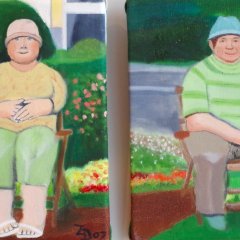 Alltagsmenschen 1+2 (zeiteilig) | Öl auf Leinwnand | je 30 x 24 cm | Katalog-Nr.: 251 Alltagsmenschen 1+2 (zeiteilig) | Öl auf Leinwnand | je 30 x 24 cm | Katalog-Nr.: 251