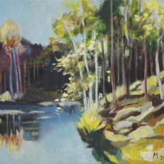 Bäume am Wasser | Öl auf Leinwand | 80 x 70 cm | Katalog-Nr.: 208 Bäume am Wasser | Öl auf Leinwand | 80 x 70 cm | Katalog-Nr.: 208