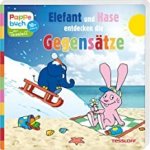 Gezeigt wird das Cover zum Buch Elefant und Hase entdecken die Gegensätze