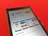 Freegal Tablet Blick auf ein Tablet, auf dem die App des Streamingdienstes Freegal zu sehen ist