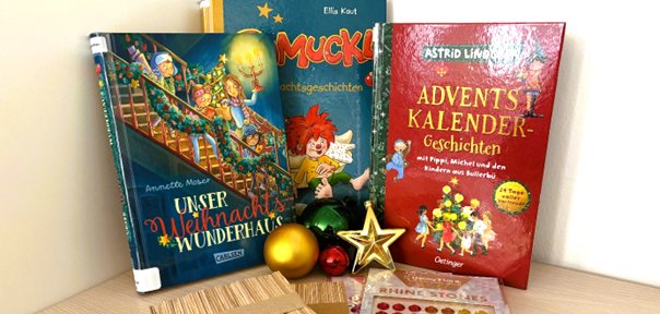 Gezeigt werden Weihnachtsbücher
